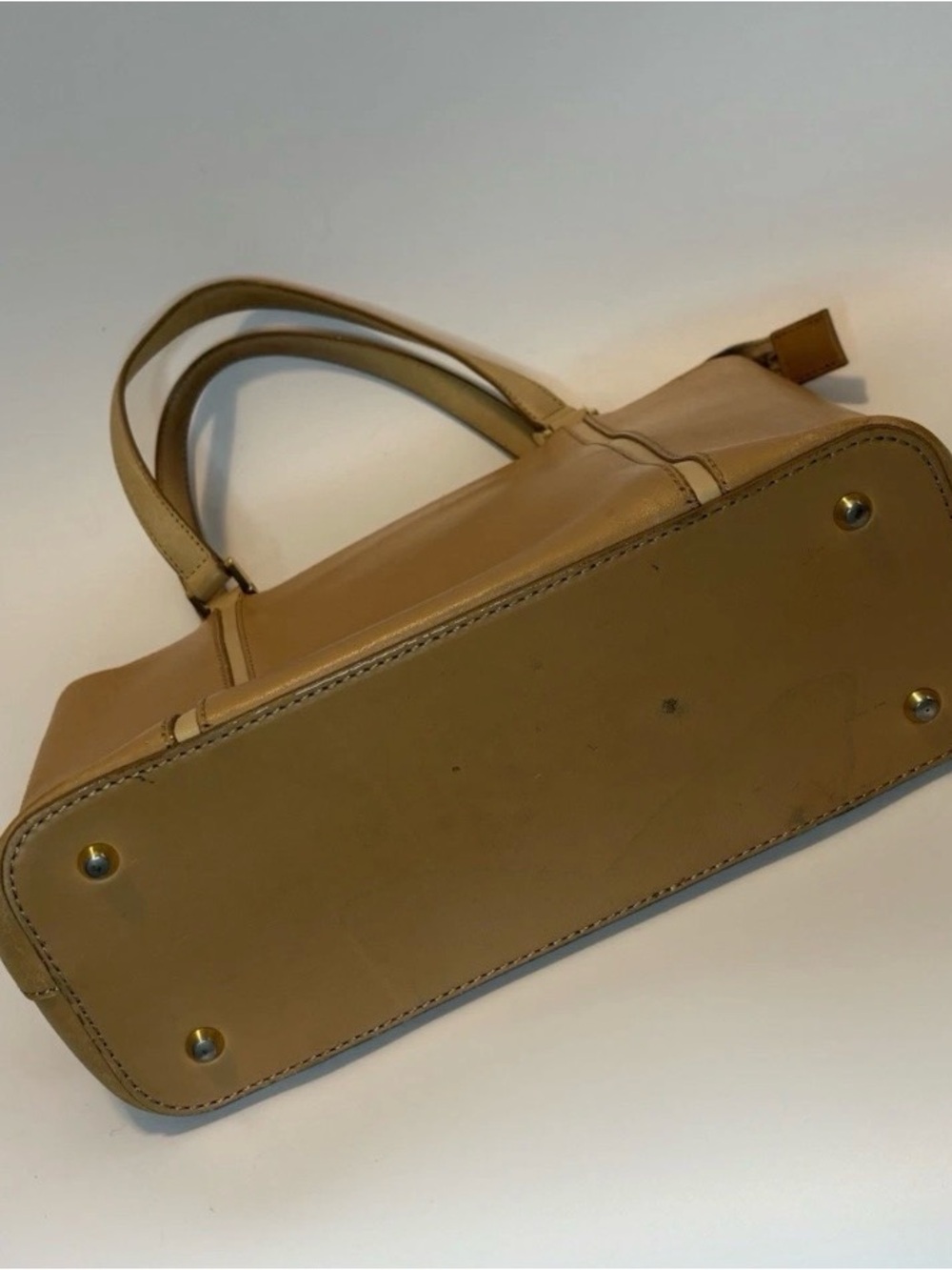 BURBERRY ($999) Classic Light Brown Leather Handbag with Nova Pattern AUTHENTIC - Picture 14 of 15